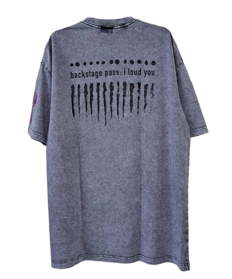 BACKSTAGEPASS　AGS1210　【黒野京×BACKSTAGE PASS コラボ】BARBED ピグメント加工 オーバーサイズ Tシャツ（L.GRAY）