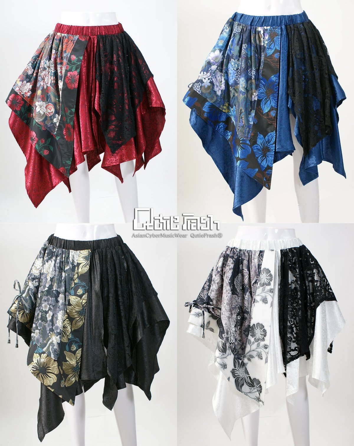 Qutie Frash アシンメトリー スカート Qutie Frash 2004-SK 和柄アシメスカート | TyCHE Maria na