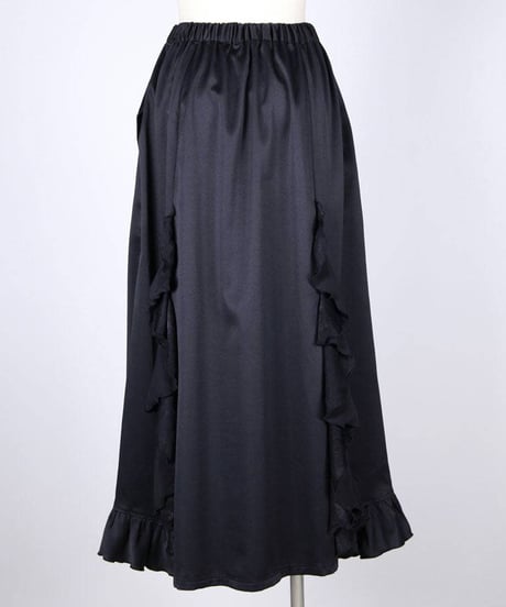 h.NAOTO　Gothic Ruffle Wrap-Style Flared Maxi Skirt