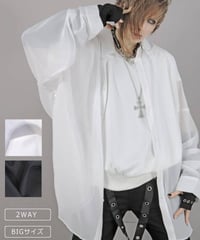 Deorart DRT2882 [ 透け感シアー ][２WAY] オーバーサイズ シャツ