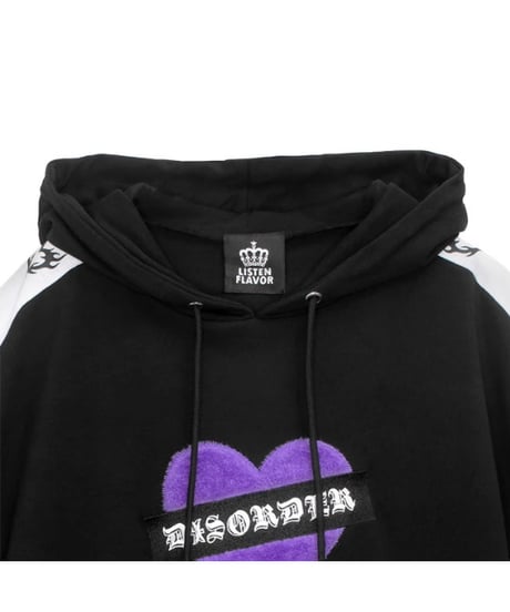 LISTEN FLAVOR　リッスンフレーバー　2613504 ふわもこハート切替半袖パーカー
