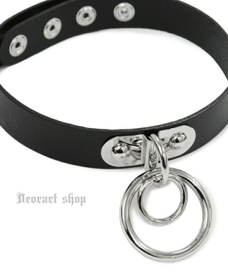 Deorart  BY2099 Ring design choker 2連 リング チョーカー パンク/シドリング/首輪
