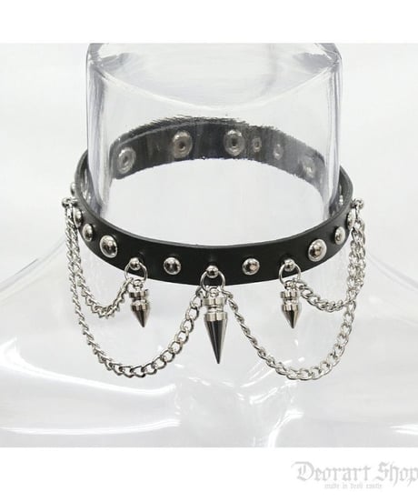 Deorart  BY2094 Spike 2chain choker スパイク/ニードル 2連チェーン