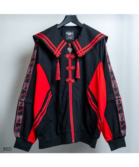 BACKSTAGEPASS　GBS5801　ALL STANDING(オール スタンディング)ジップアップ サブカル チャイナセーラー【セットアップ対応可】(RED)