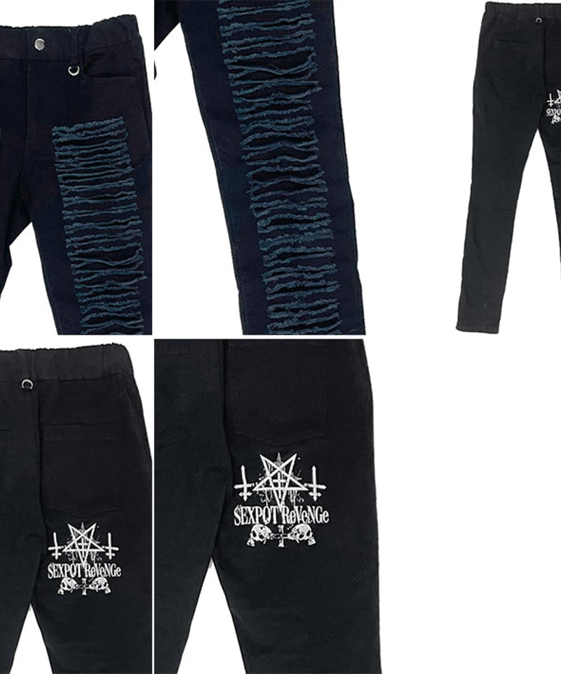 SEXPOT ReVeNGe スタッズ付き パンツ L ブラック SEXPOT ReVenGe sc02380 PUNKISH SLASH STRETCH スキ