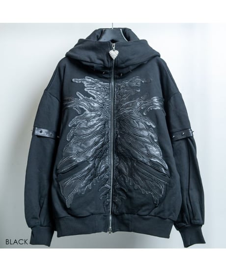 BACKSTAGEPASS　GBS5505　GRIMHOP(グリムホップ)うさみみ ジップアップ パーカー (BLACK)