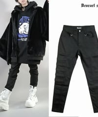 Deorart  DRT2754 サイドベルトデザイン ・ 切り替えスリムパンツ