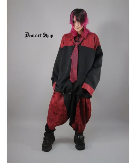 Deorart  DRT2875　中華柄 切替え バルーン・ランタンパンツ