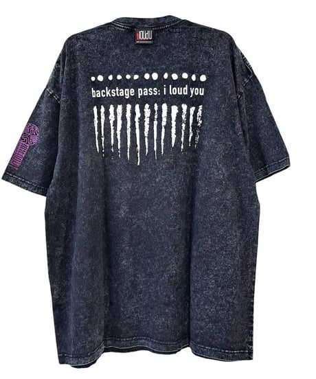 BACKSTAGEPASS　AGS1210　【黒野京×BACKSTAGE PASS コラボ】BARBED ピグメント加工 オーバーサイズ Tシャツ（D.GRAY）