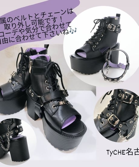 YOSUKE 　4450035 BL　厚底サンダル （ブラック）