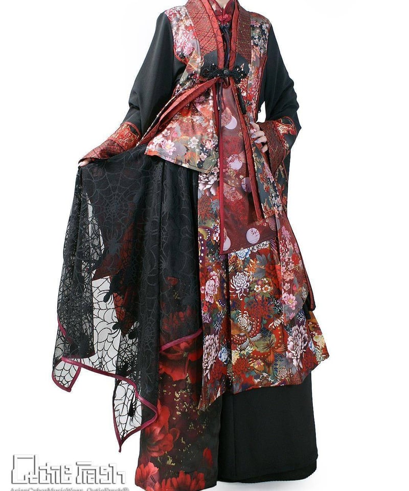 Qutie Frash 9941-PT 和柄バギーパンツ | TyCHE Maria nago