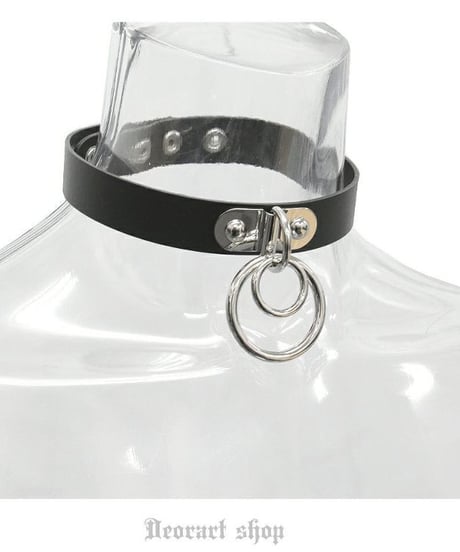Deorart  BY2099 Ring design choker 2連 リング チョーカー パンク/シドリング/首輪