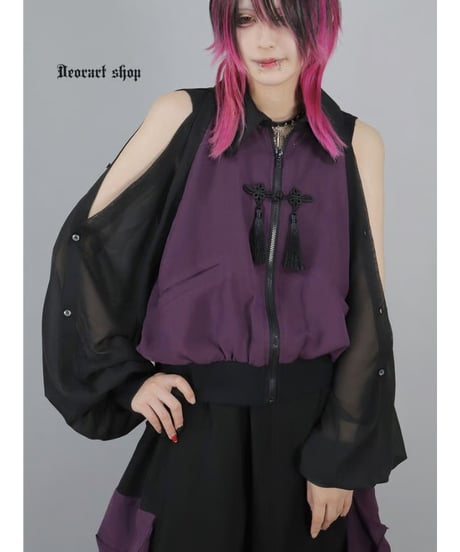 Deorart  DRT2877 [ 透け感シアー ]　肩スリット ２ＷＡＹ シアージャケット