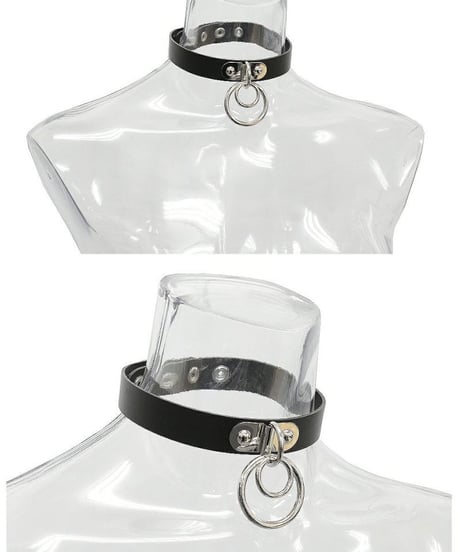 Deorart  BY2099 Ring design choker 2連 リング チョーカー パンク/シドリング/首輪