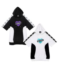 LISTEN FLAVOR　リッスンフレーバー　2613504 ふわもこハート切替半袖パーカー