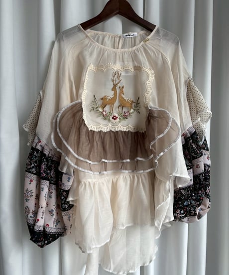 mother's made　604211 2鹿白 2WAY 袖 TOPS