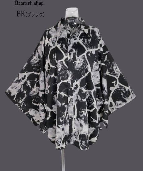 Deorart DRT2884 [ 2WAY ] KIMONO袖 オーバーサイズ シャツ [グランジフラワー]