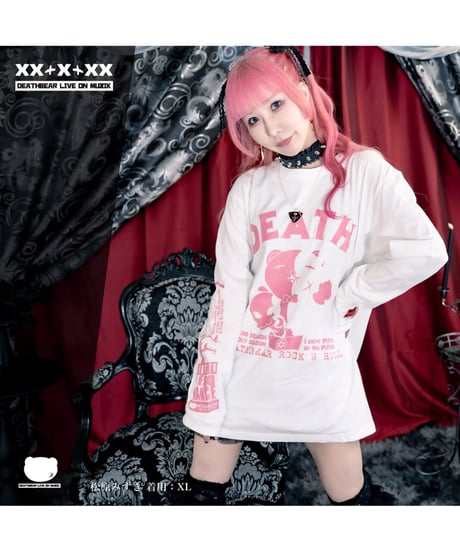 DEATHBEAR/デスベア　【DEATH 7th】Long Sleeve T-SHIRTS【Seventh Resonance】(WHITE）