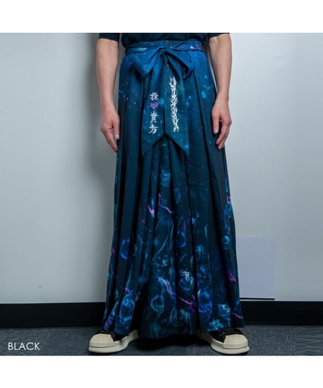 BACKSTAGEPASS　AGS4013　WABI-SKULLS N' ROSES(ワビ-スカルンローゼス)ハカマパンツ(BLACK)