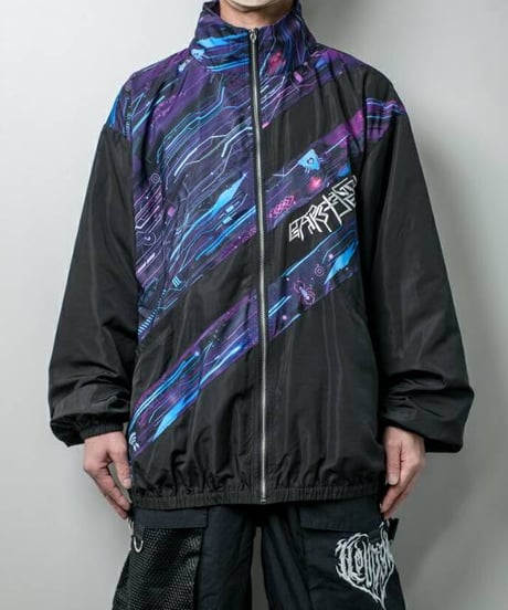 BACKSTAGEPASS　AGS5904　ELECTRONIC CIRCUIT(エレクトロニック サーカス)オーバーサイズ トラックジャケット(PURPLE)