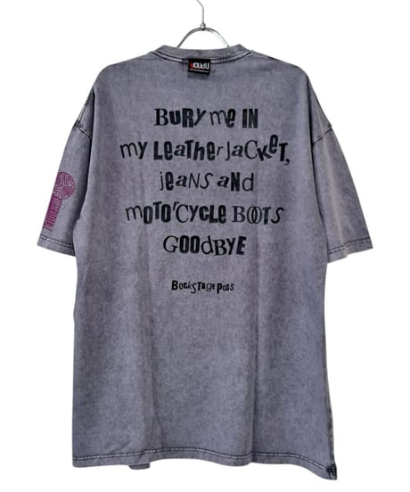 BACKSTAGEPASS　AGS1211　黒野京×BACKSTAGE PASS コラボ】TOO TOO ピグメント加工 オーバーサイズ Tシャツ（L.GRAY）