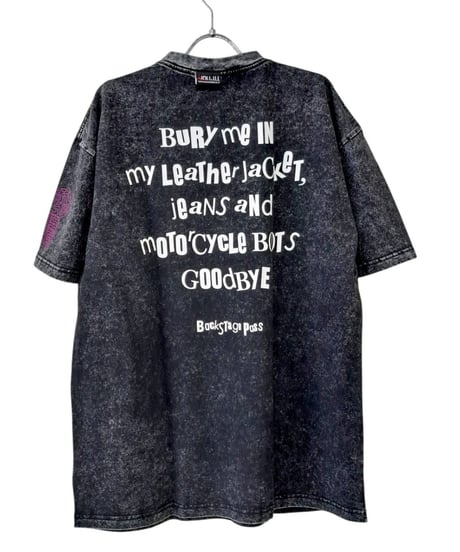 BACKSTAGEPASS　AGS1211　黒野京×BACKSTAGE PASS コラボ】TOO TOO ピグメント加工 オーバーサイズ Tシャツ（D.GRAY）
