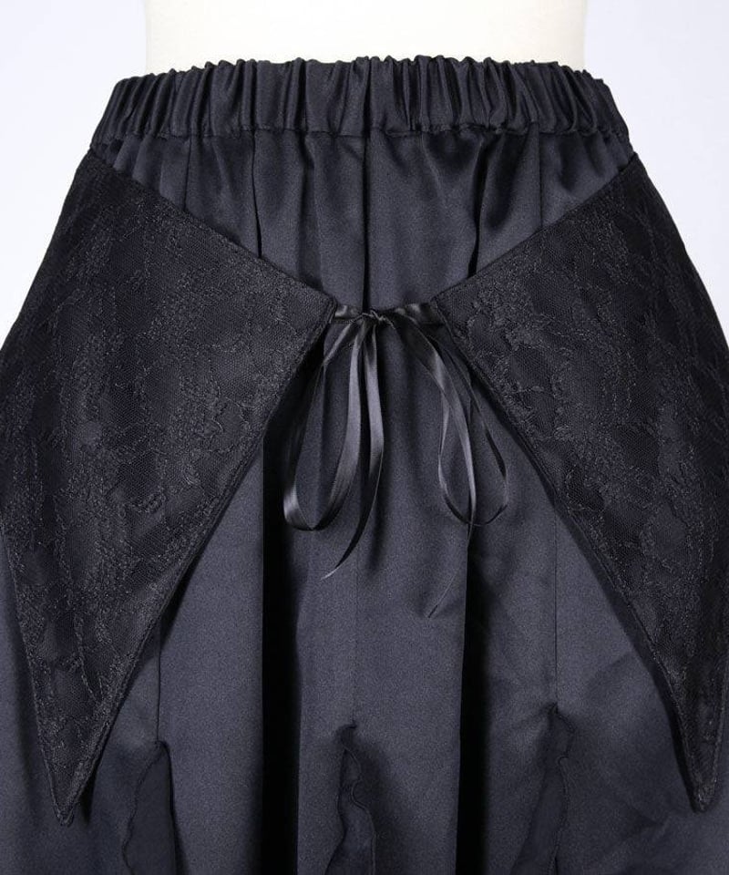 h.NAOTO Gothic Ruffle Wrap-Style Flared Maxi Sk