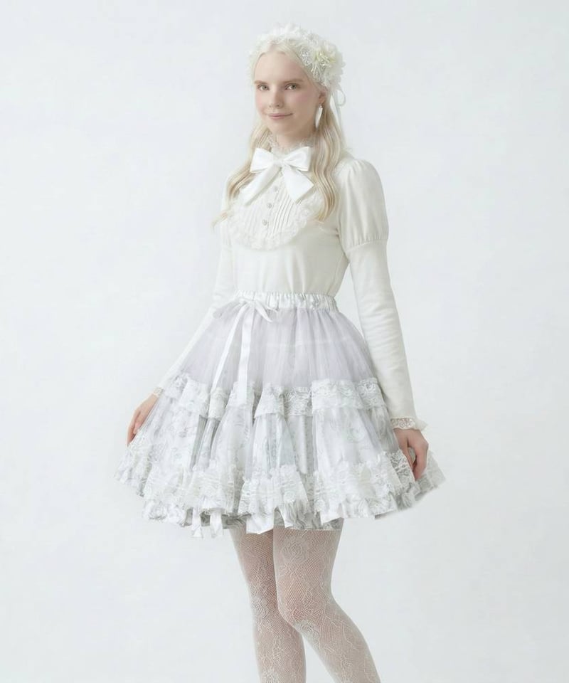 h.NAOTO Bunny Volume Mini Petticoat / WH | TyCH