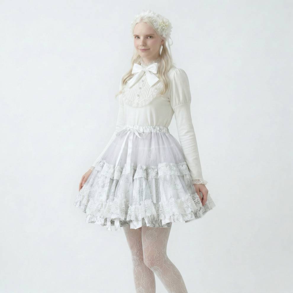 h.NAOTO Bunny Volume Mini Petticoat / WH | TyCH