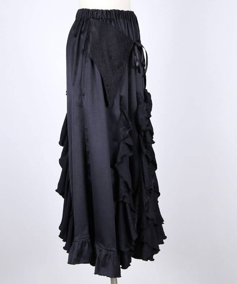 hyde着系　h NAOTO巻きスカート　if ラルク h.NAOTO Gothic Ruffle Wrap-Style Flared Maxi Sk