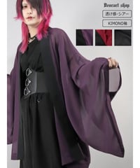 Deorart  DRT2878 [ 透け感シアー ]　KIMONO袖 ロングトッパー [羽織]