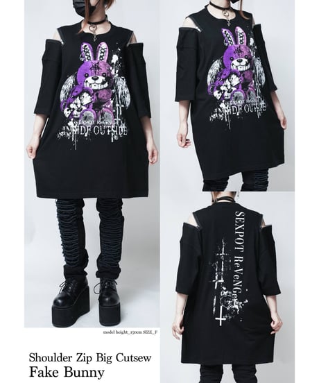 SEXPOT ReVenGe   sa681510 Shoulder Zip Big Cutsew Fake Bunny