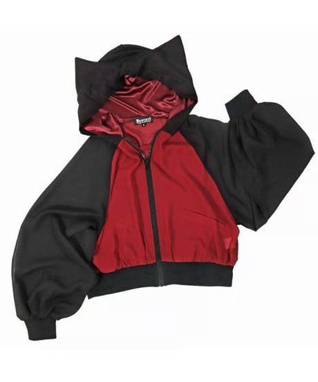 Deorart  DRT2876 [ 透け感シアー ]　ネコミミフード・シアー ジップパーカー