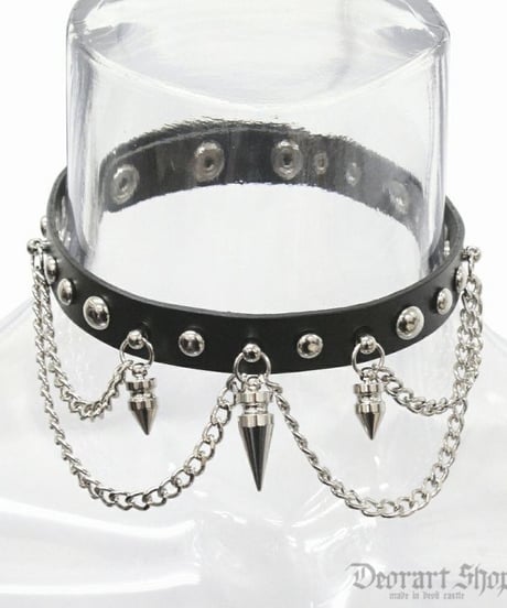 Deorart  BY2094 Spike 2chain choker スパイク/ニードル 2連チェーン