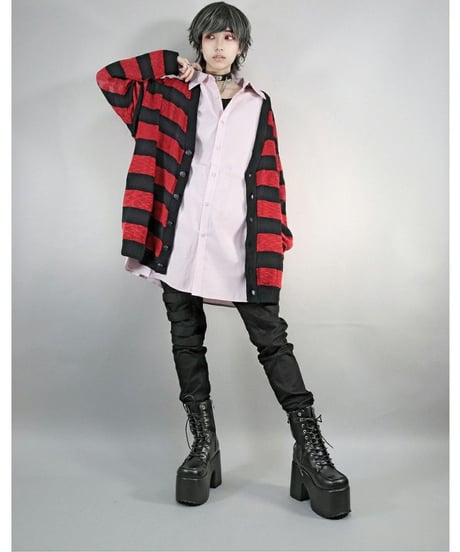 Deorart  DRT2754 サイドベルトデザイン ・ 切り替えスリムパンツ