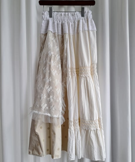 mother's made　602602　laceMIXlロングSK（白）