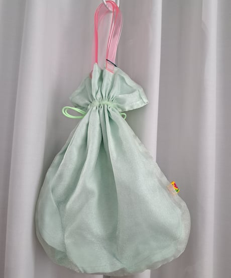 POPinPARTY　リバーシブル巾着BIGBAG（ミントグリーン×ミントグリーン）