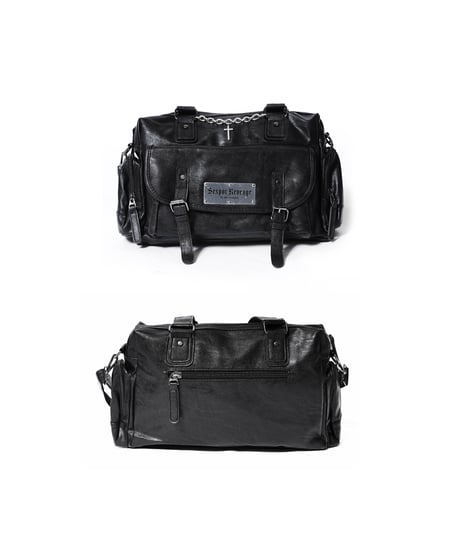 SEXPOT ReVenGe   sd36186-101 Black Logo Plate Boston Bag