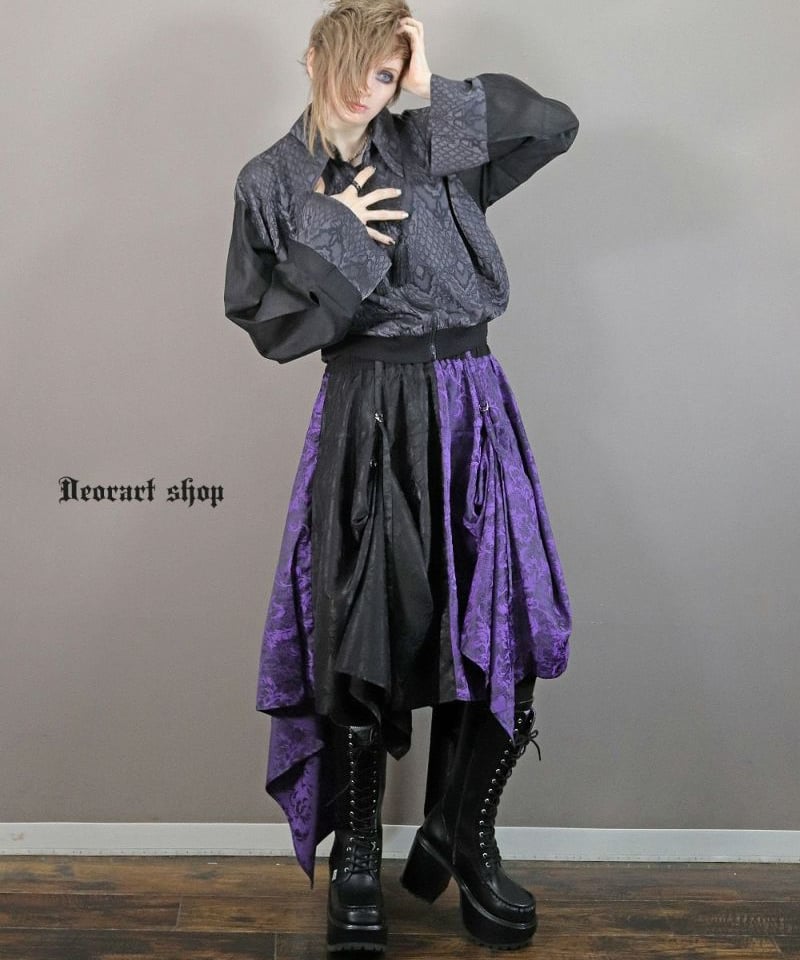 新品　タグ付き　DarkRedRUM　廃退　ダメージ　姫袖カーデ　コルセット付き Deorart DRT2859 [GOTH CHINA] 3WAY ユニセックス・スカート[