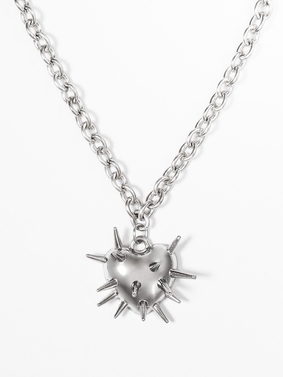 HELLCATPUNKS HCP-AC-0389 スパイクハートネックレス | TyCHE