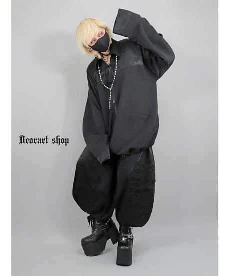 Deorart  DRT2875　中華柄 切替え バルーン・ランタンパンツ