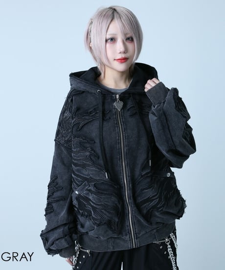 BACKSTAGEPASS　GBS5503　CRIMSON GHOST HOODIE(D.GRAY)