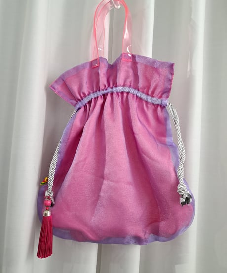POPinPARTY　リバーシブル巾着BIGBAG（ラベンダー×ピンク）