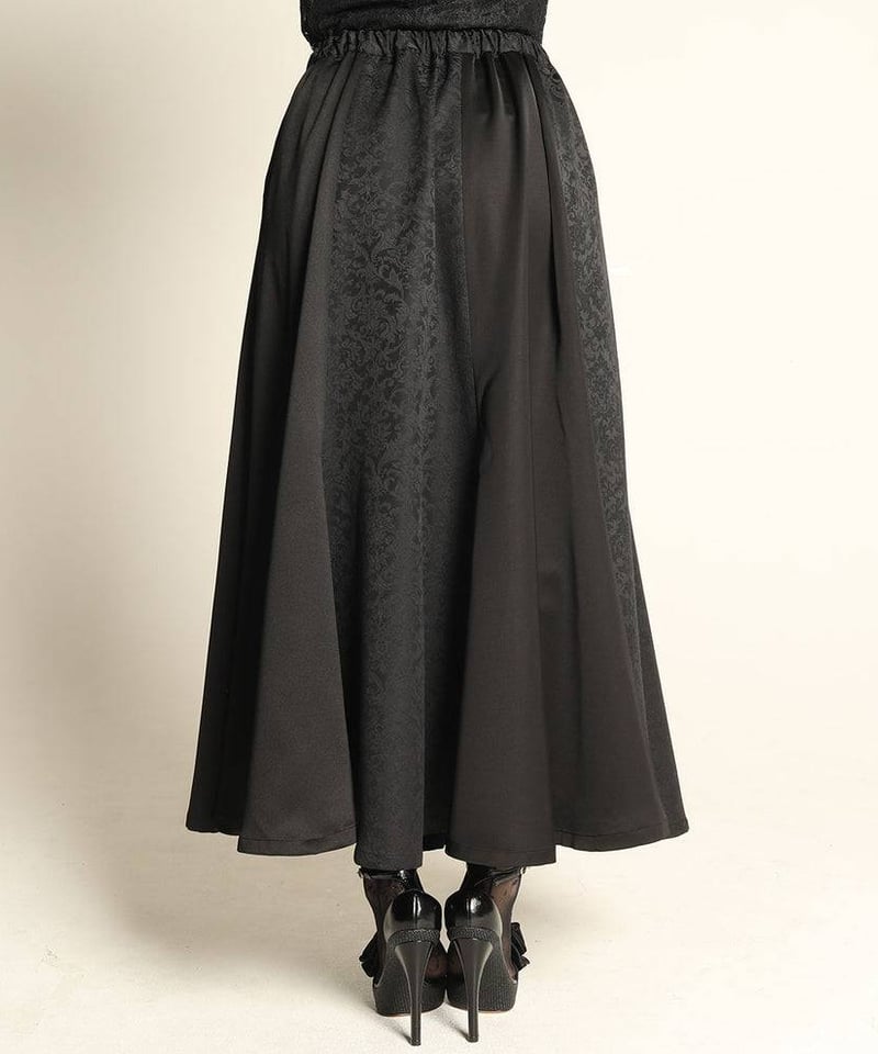 h.NAOTO Ornament jacquard flared skirt | TyCHE
