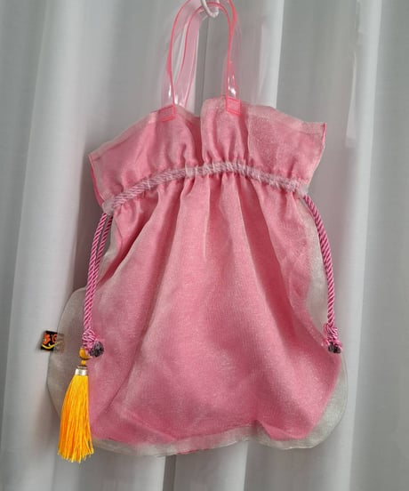 POPinPARTY　リバーシブル巾着BIGBAG（ホワイト×ピンク）