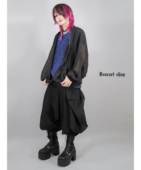 Deorart  DRT2876 [ 透け感シアー ]　ネコミミフード・シアー ジップパーカー