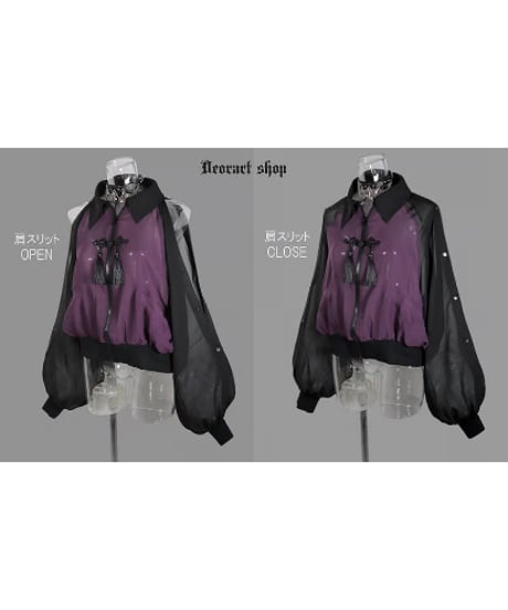 Deorart  DRT2877 [ 透け感シアー ]　肩スリット ２ＷＡＹ シアージャケット
