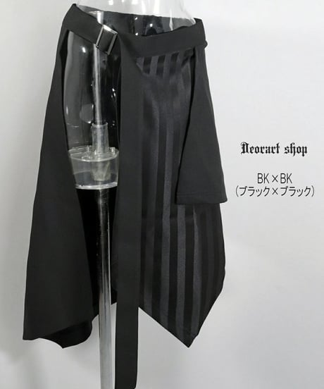 Deorart  DRT2866 ストライプ柄 レイヤード・ゴシック ベルト フラップ