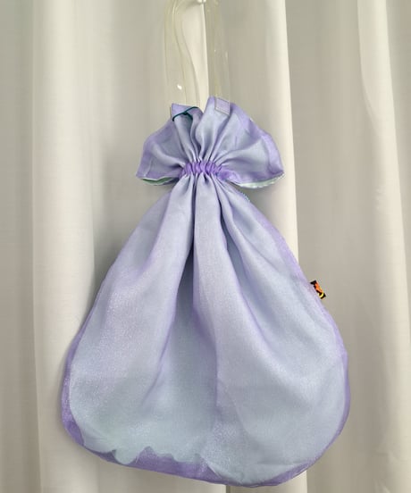 POPinPARTY　リバーシブル巾着BIGBAG（ラベンダー×薄ミント）