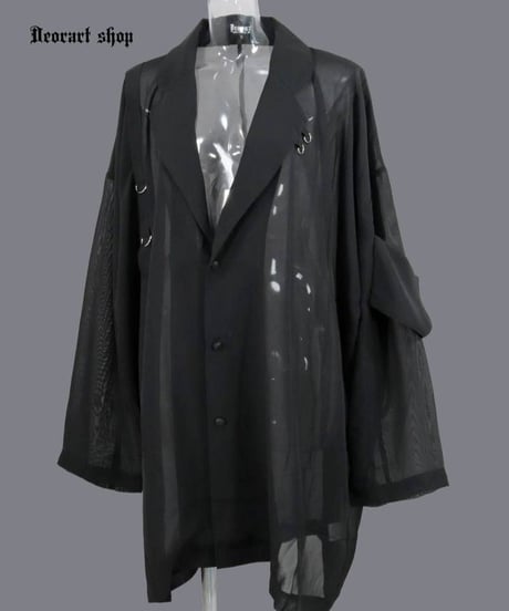 Deorart DRT2883 [ 透け感シアー ] 腕章デザイン・テーラード ジャケット